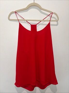 Be Cool Red Spaghetti-Strap lined Camisole with Back Detail Size Large